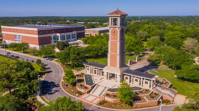 Aerial view of the Moulton tower.